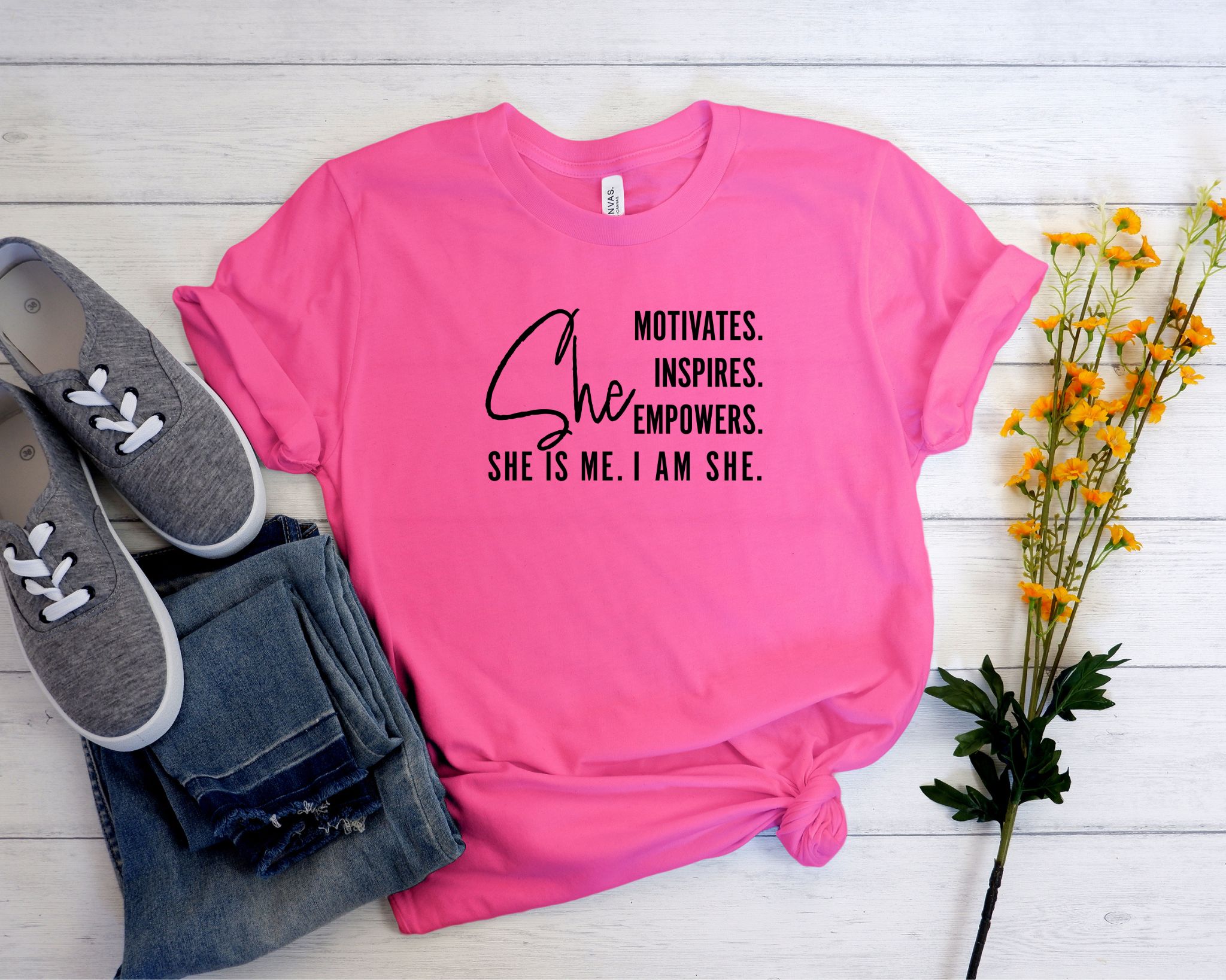 pink motivational t-shirt